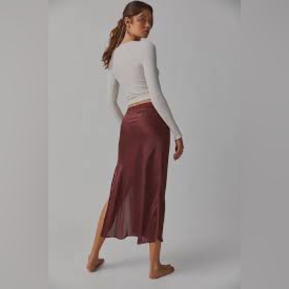 Free People | NWOT Sweet Talker Half Slip Skirt in Brown Size XL - Picture 3 of 12